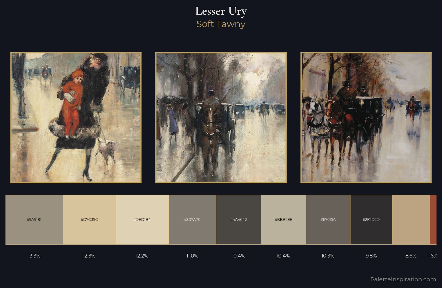 Lesser Ury Palette 1 — Soft Tawny