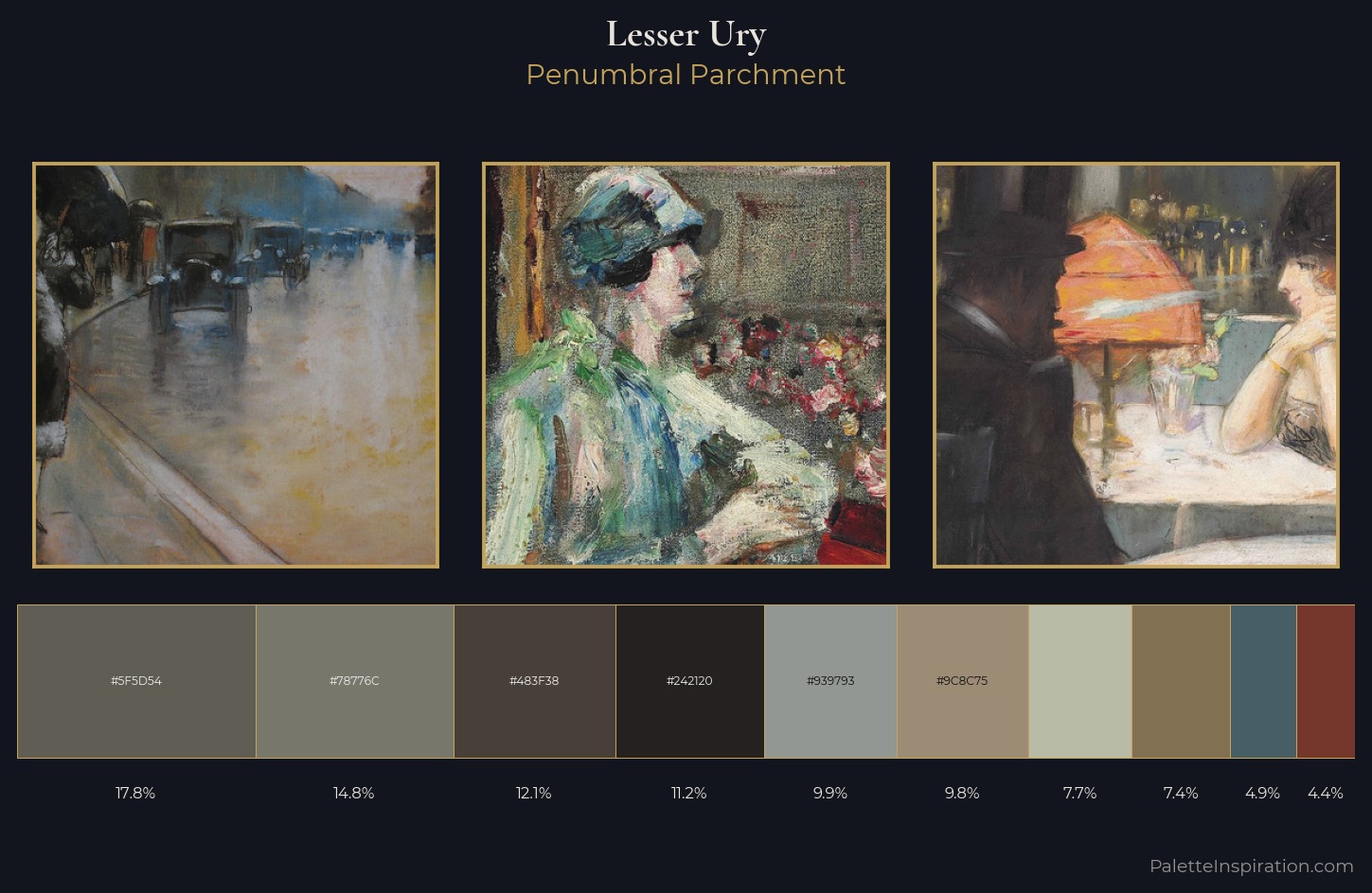 Lesser Ury Palette 3 — Penumbral Parchment