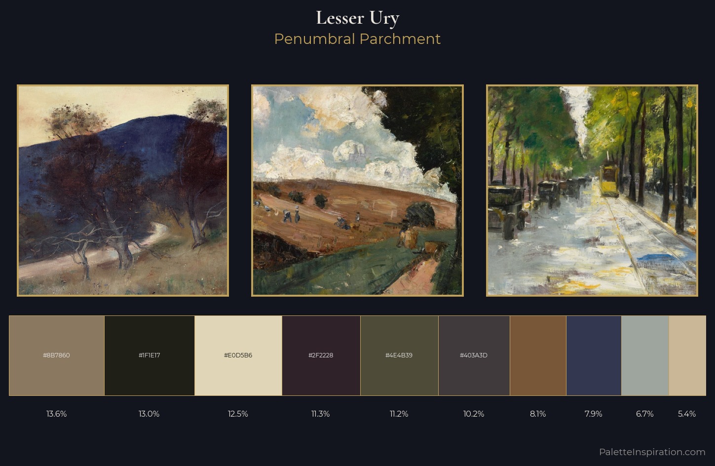 Lesser Ury Palette 4 — Penumbral Parchment