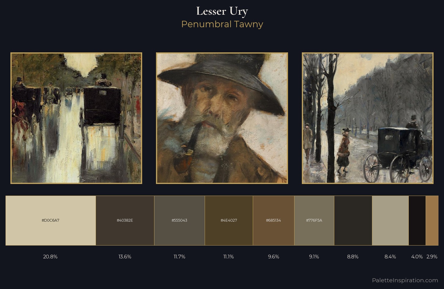 Lesser Ury Palette 6 — Penumbral Tawny