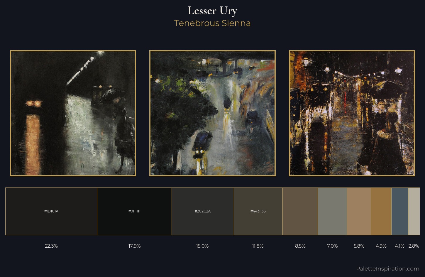 Lesser Ury Palette 7 — Tenebrous Sienna