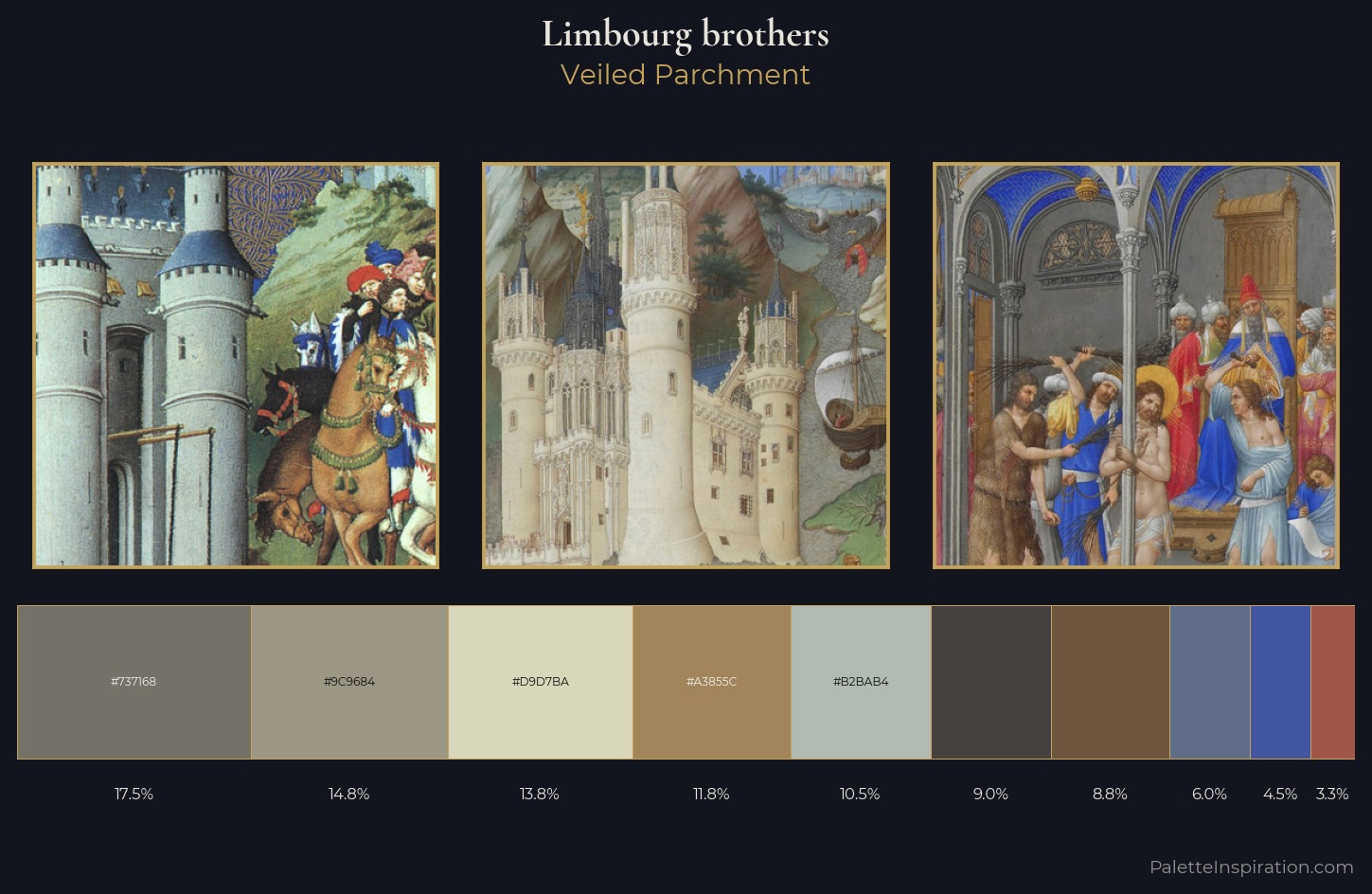 Limbourg brothers Palette 3 — Veiled Parchment