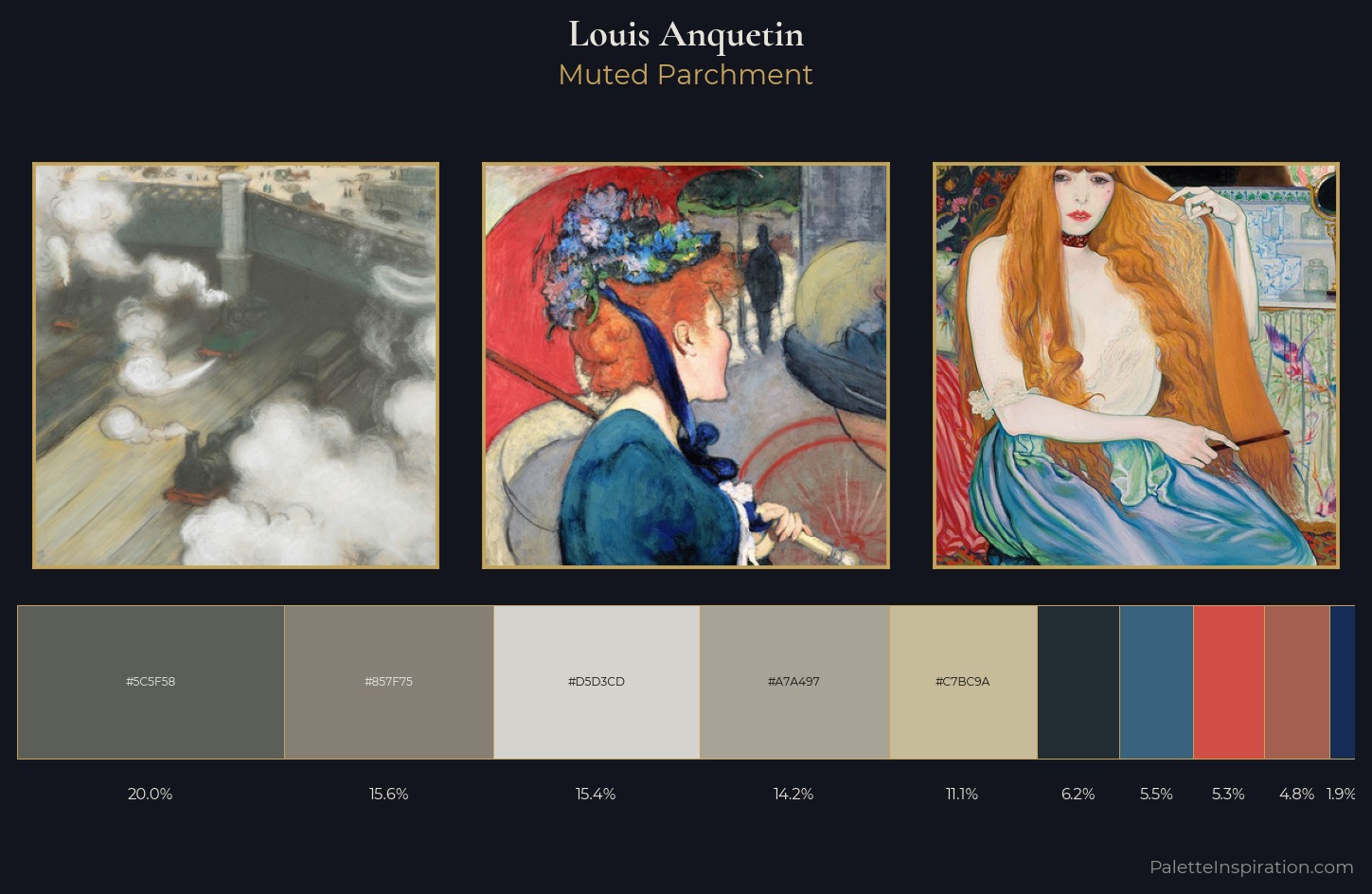 Louis Anquetin Palette 3 — Muted Parchment