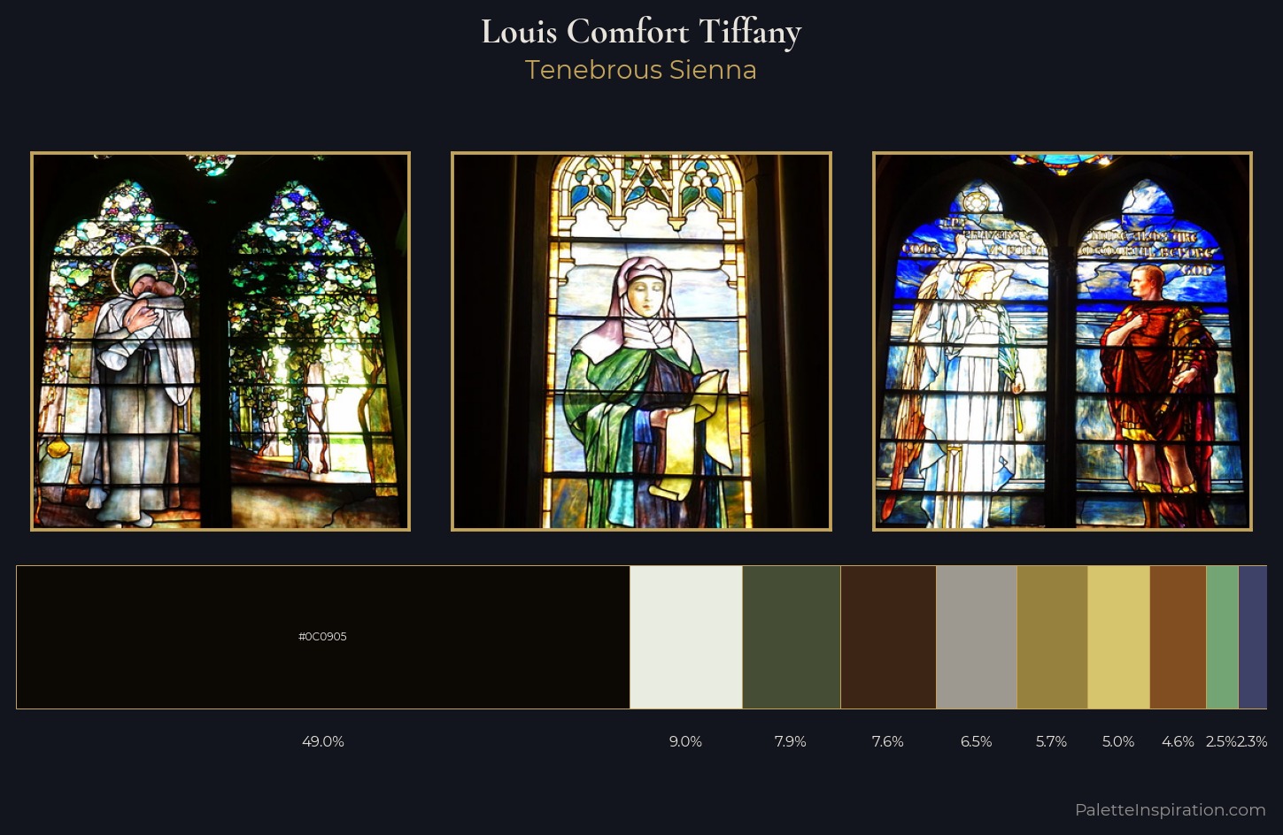 Louis Comfort Tiffany Palette 7 — Tenebrous Sienna