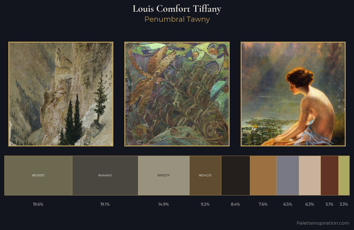Louis Comfort Tiffany Palette 8 — Penumbral Tawny
