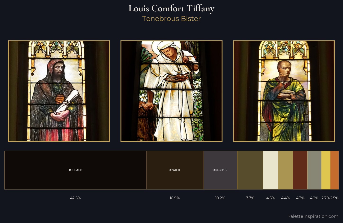 Louis Comfort Tiffany Palette 9 — Tenebrous Bister