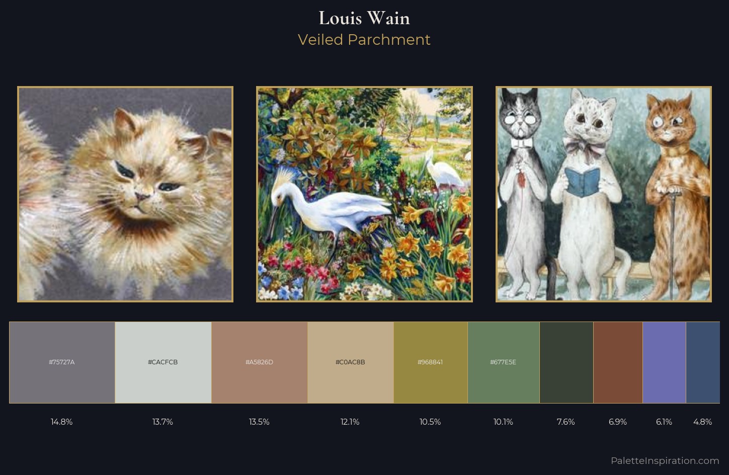 Louis Wain Palette 8 — Veiled Parchment