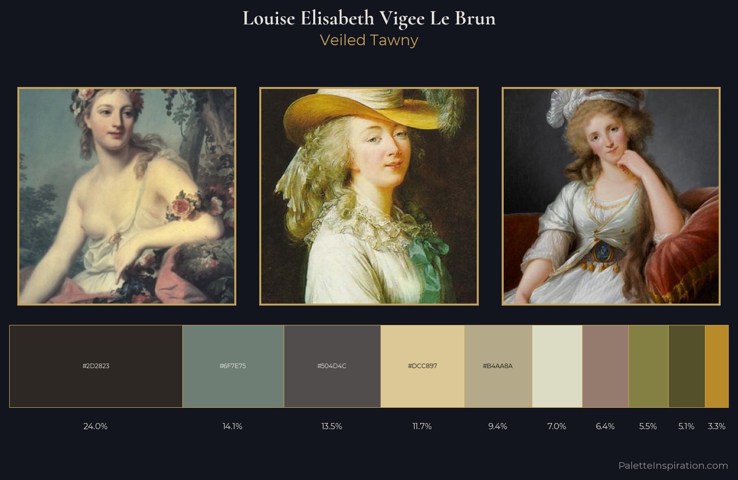 Louise Elisabeth Vigee Le Brun Palette 1 — Veiled Tawny
