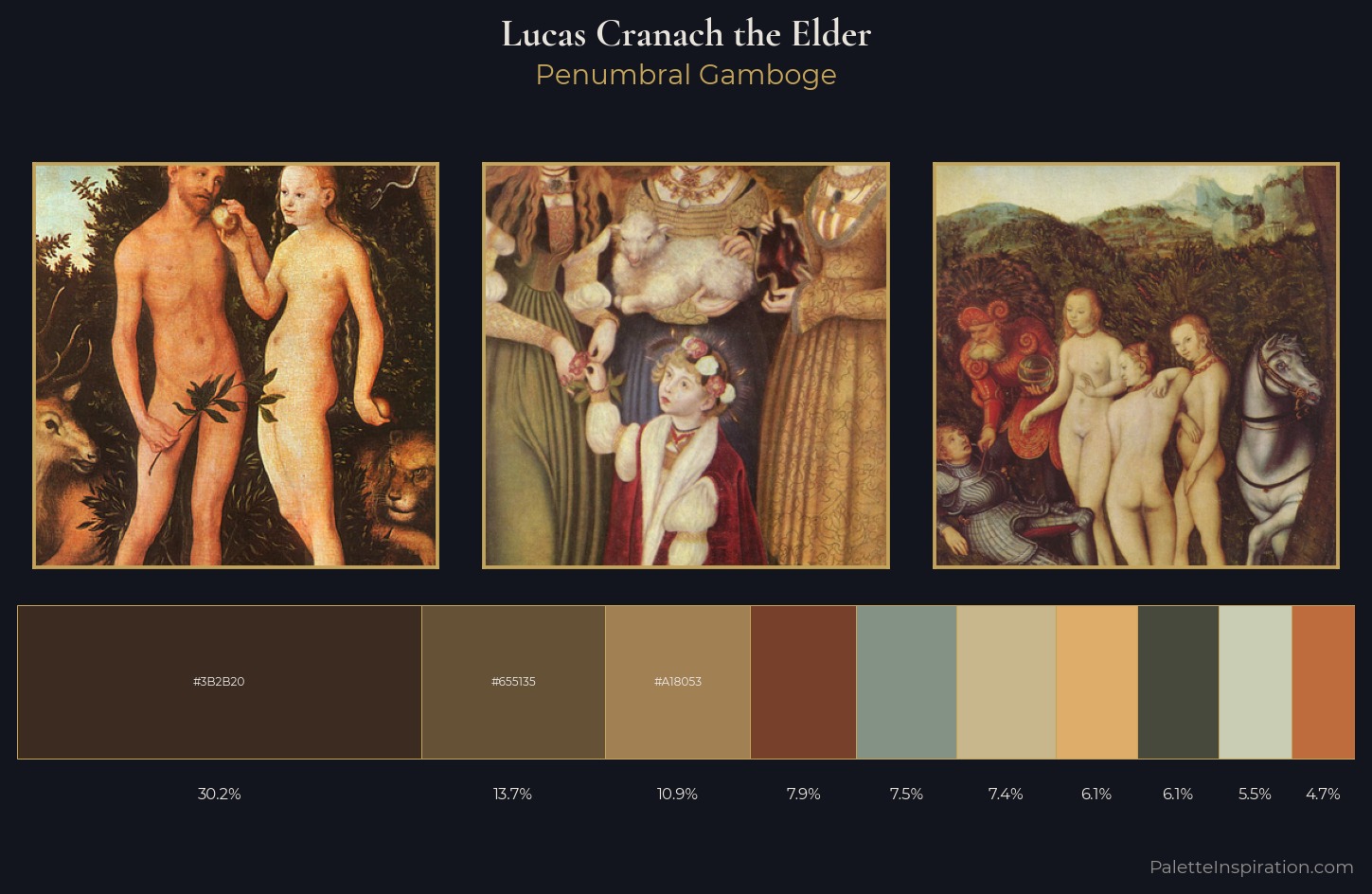 Lucas Cranach the Elder Palette 3 — Penumbral Gamboge