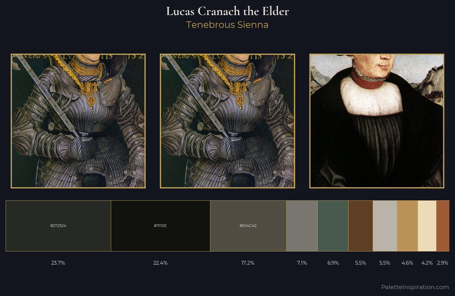 Lucas Cranach the Elder Palette 10 — Tenebrous Sienna