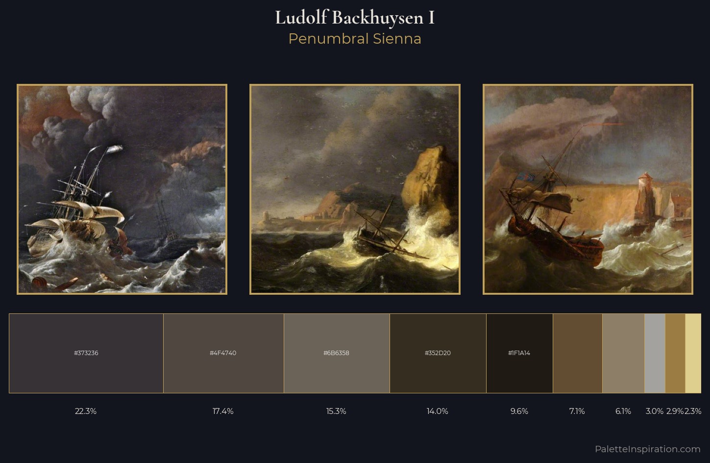 Ludolf Backhuysen I Palette 4 — Penumbral Sienna