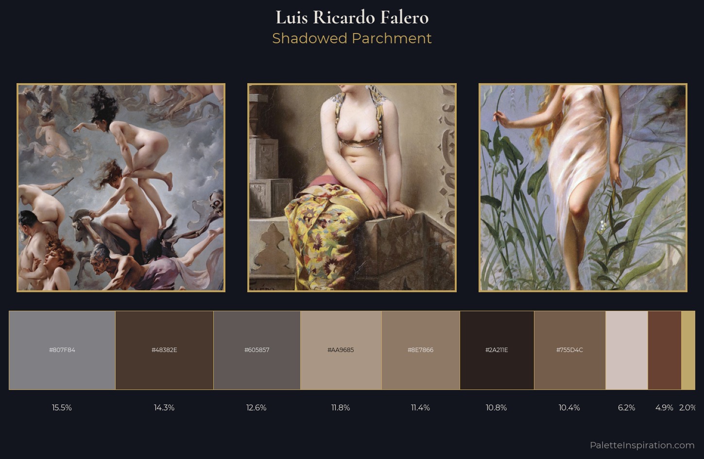 Luis Ricardo Falero Palette 2 — Shadowed Parchment