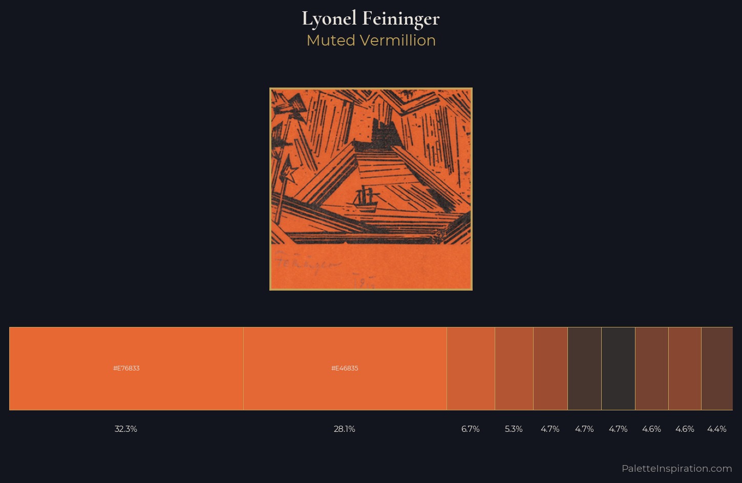 Lyonel Feininger Palette 7 — Muted Vermillion
