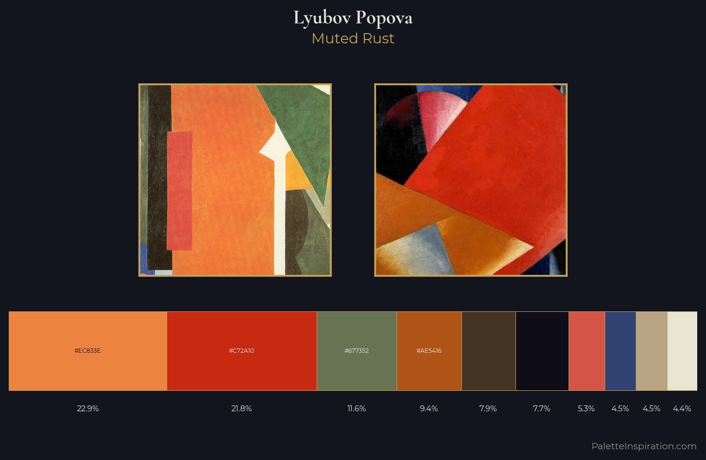 Lyubov Popova Palette 5 — Muted Rust