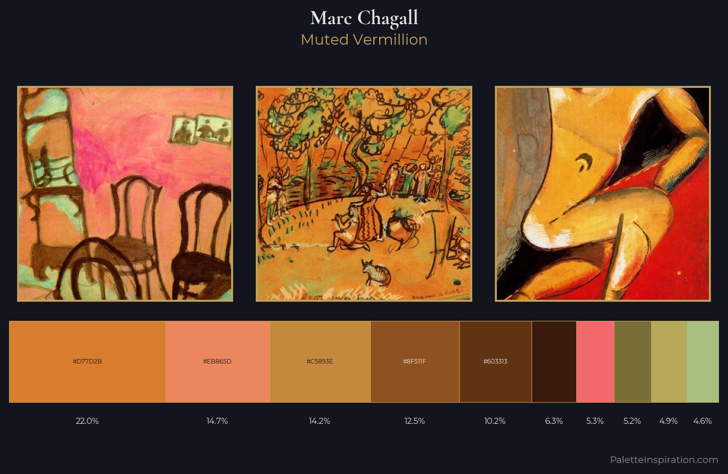 Marc Chagall Palette 3 — Muted Vermillion