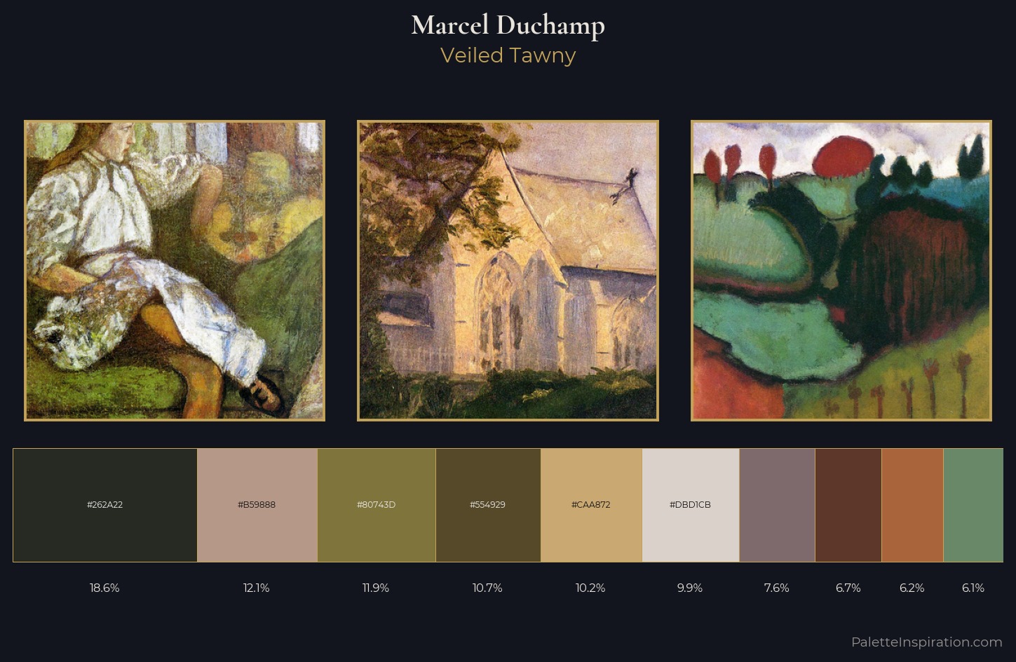 Marcel Duchamp Palette 6 — Veiled Tawny