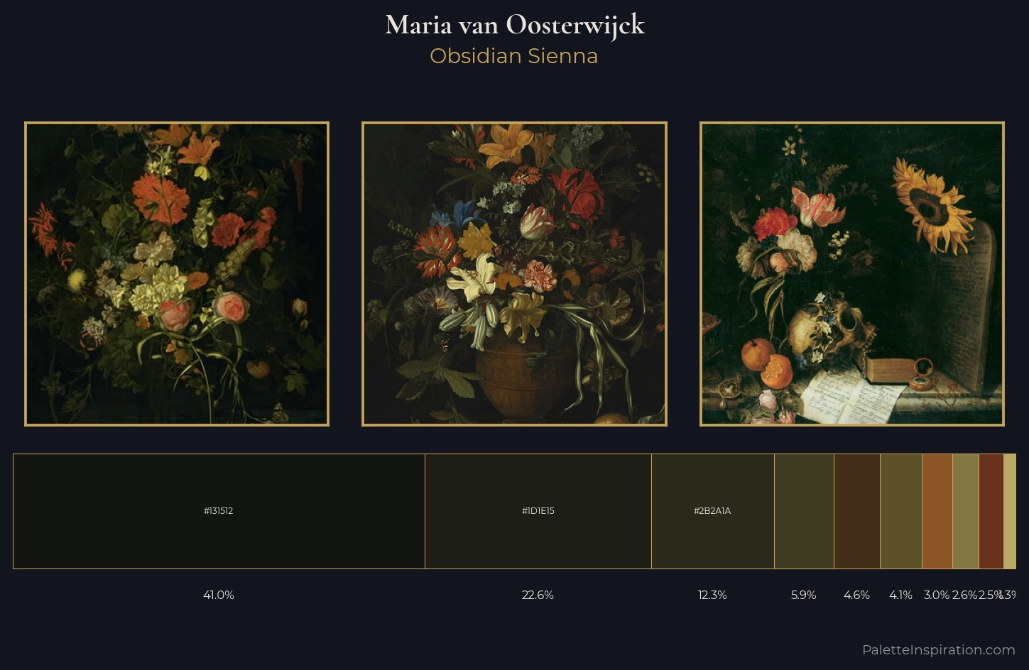 Maria van Oosterwijck Palette 4 — Obsidian Sienna