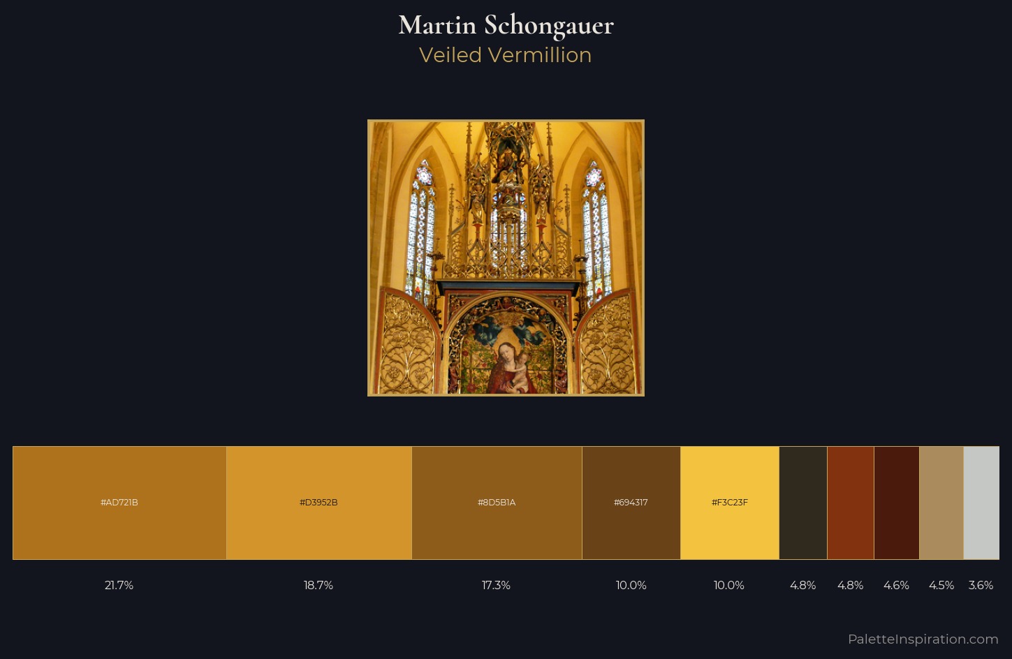 Martin Schongauer Palette 4 — Veiled Vermillion