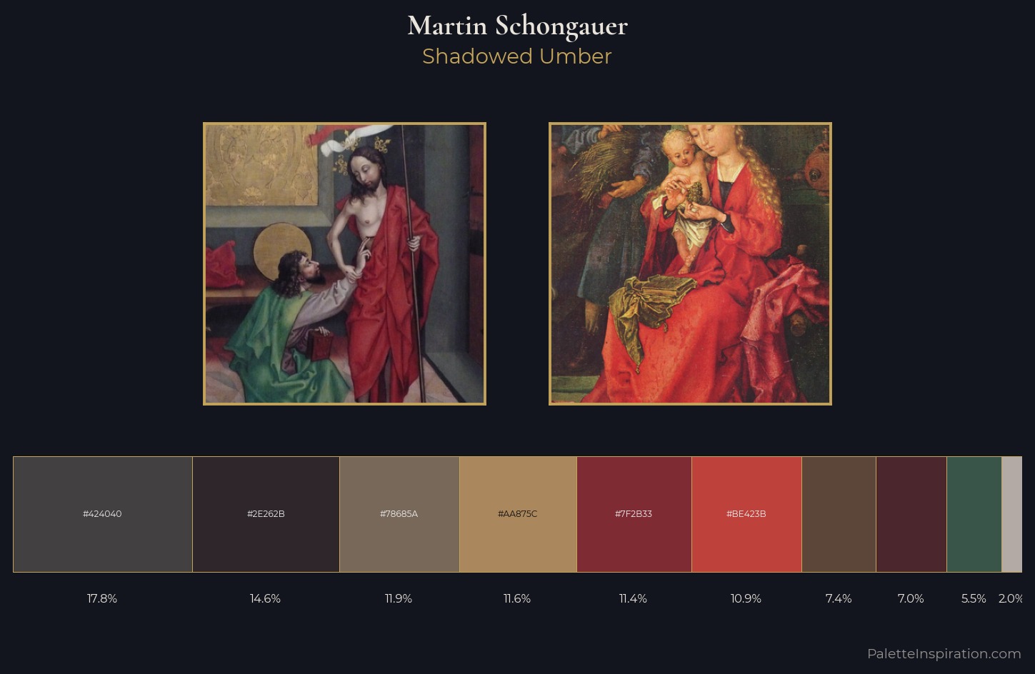 Martin Schongauer Palette 6 — Shadowed Umber