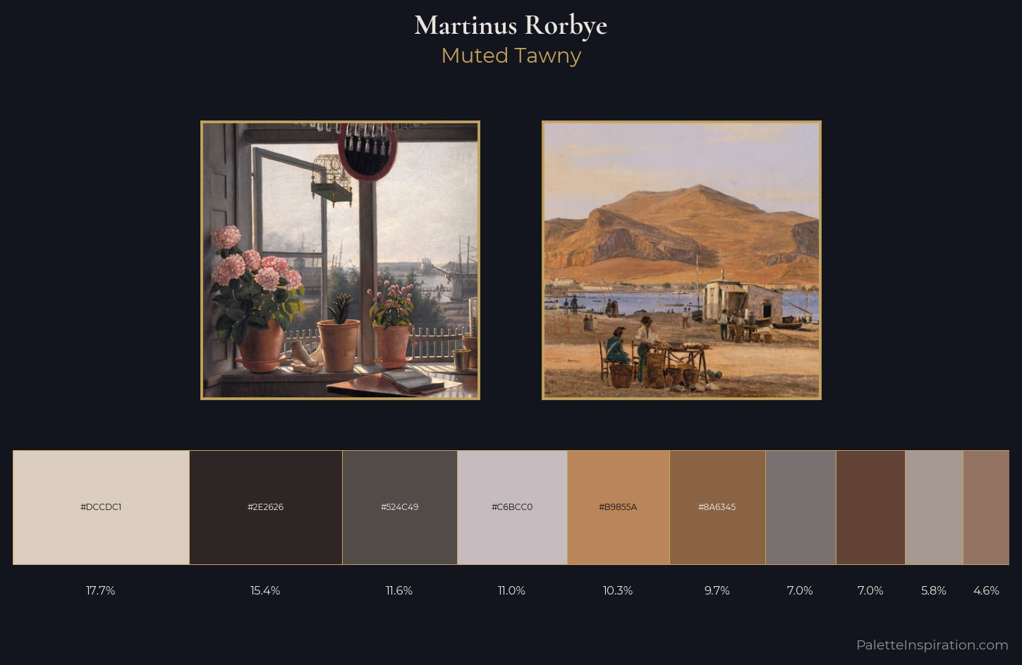 Martinus Rorbye Palette 1 — Muted Tawny