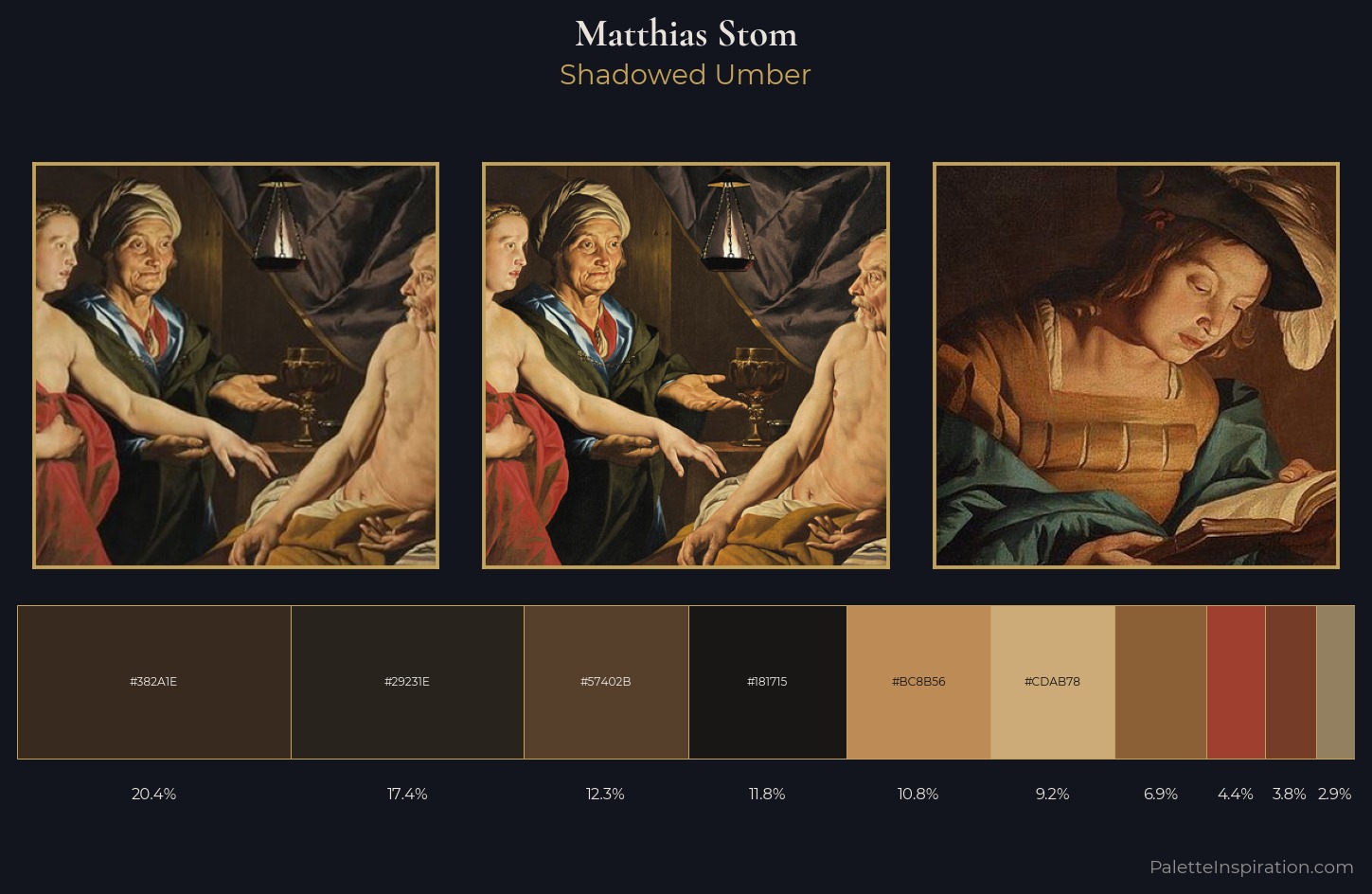 Matthias Stom Palette 4 — Shadowed Umber