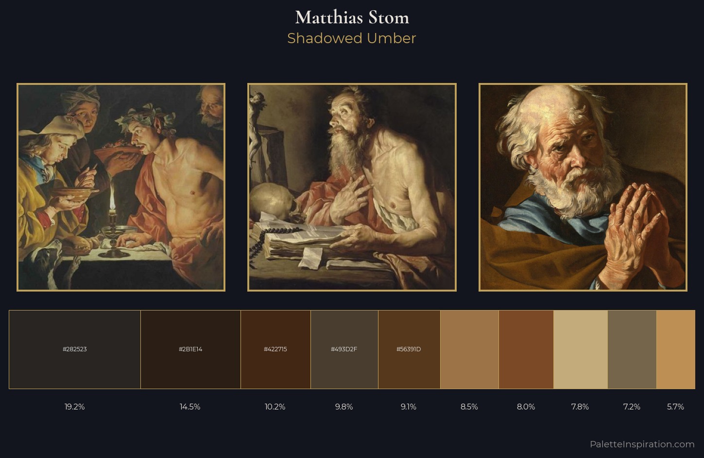 Matthias Stom Palette 5 — Shadowed Umber