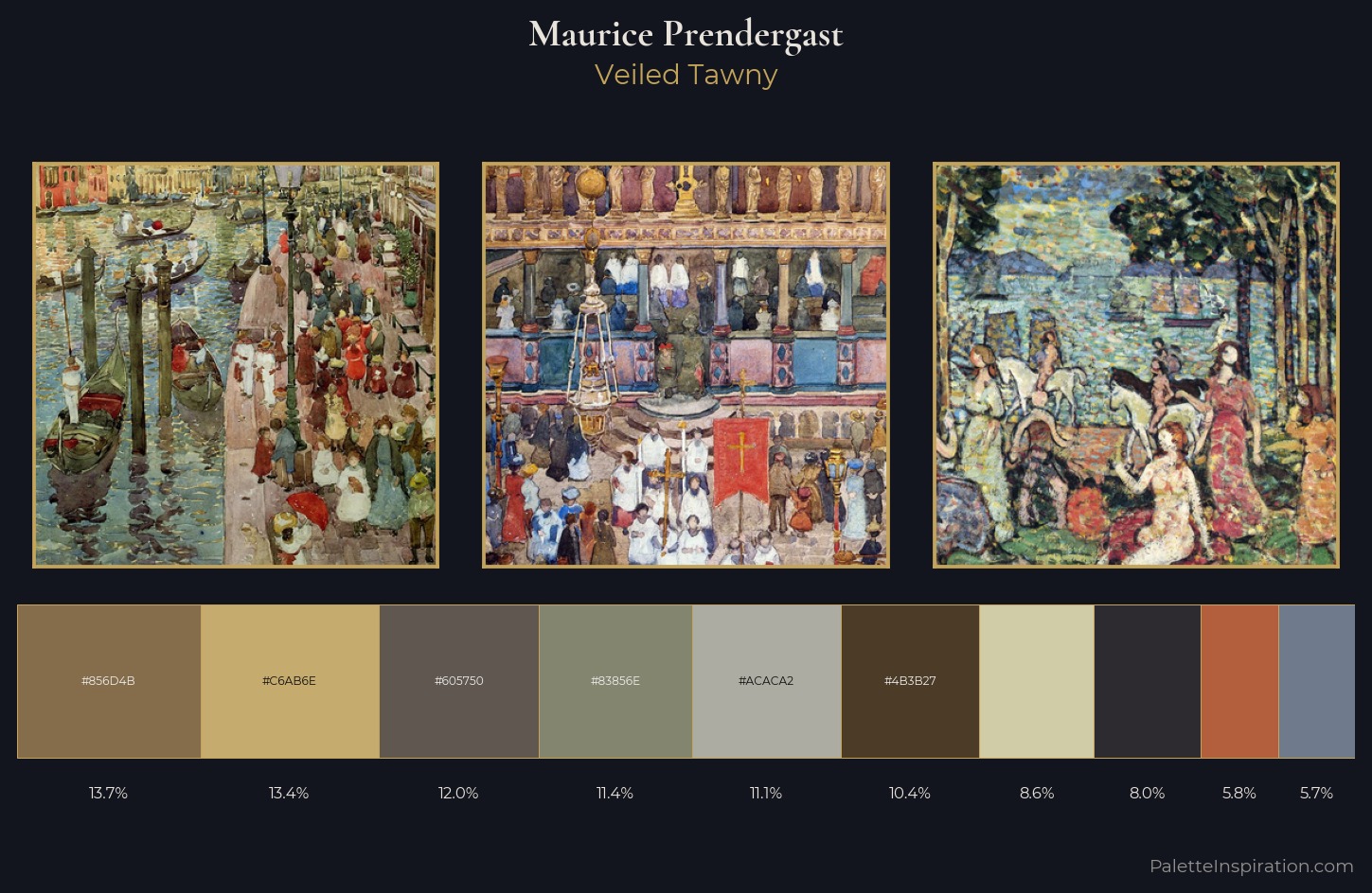 Maurice Prendergast Palette 15 — Veiled Tawny