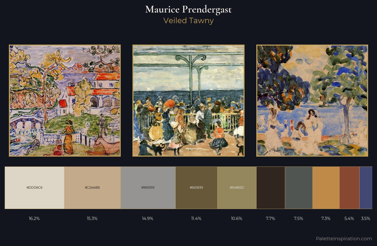 Maurice Prendergast Palette 17 — Veiled Tawny