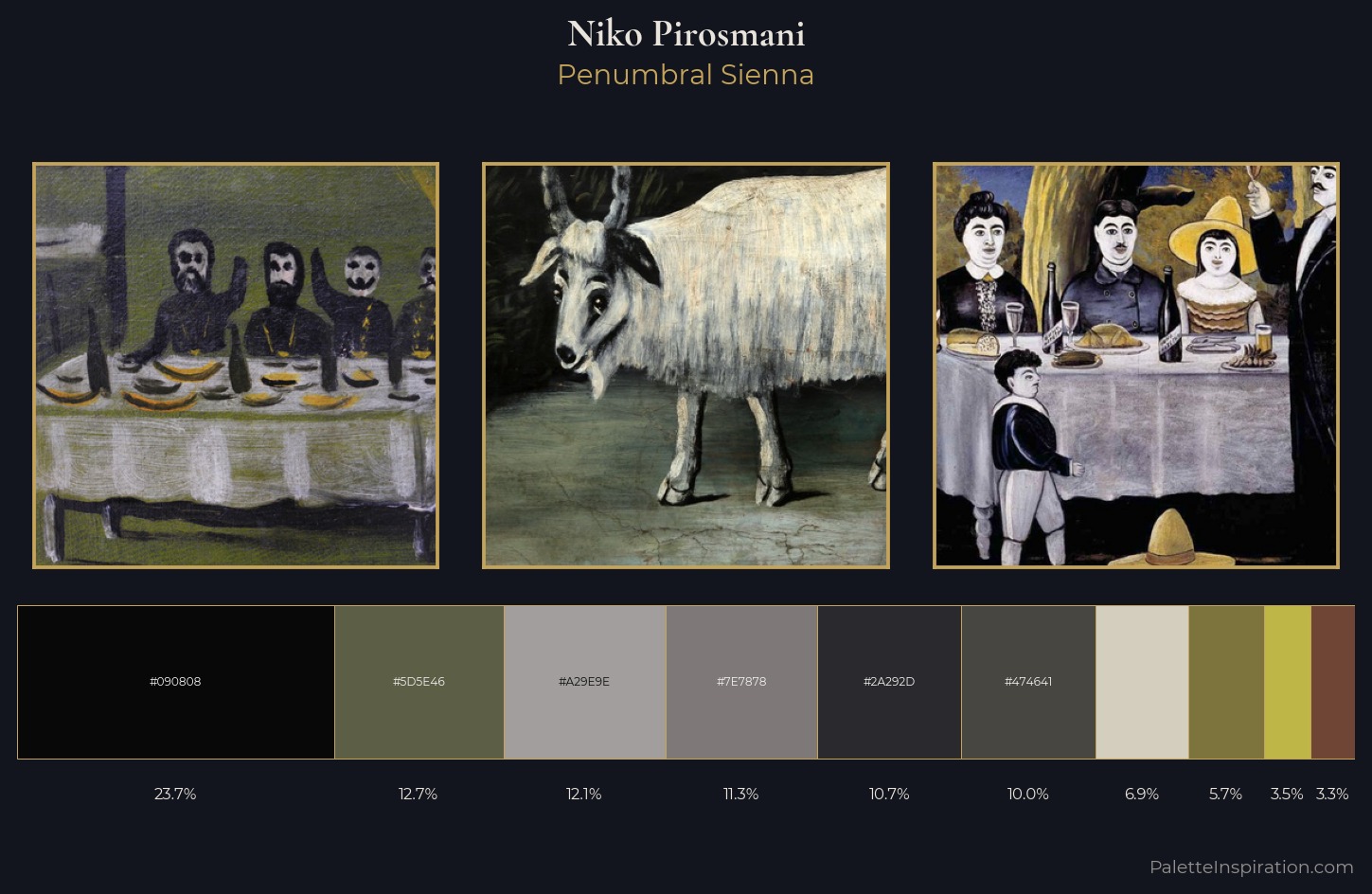 Niko Pirosmani Palette 7 — Penumbral Sienna