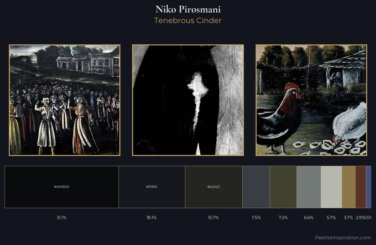 Niko Pirosmani Palette 15 — Tenebrous Cinder