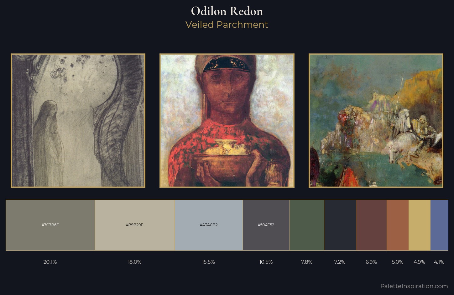 Odilon Redon Palette 10 — Veiled Parchment