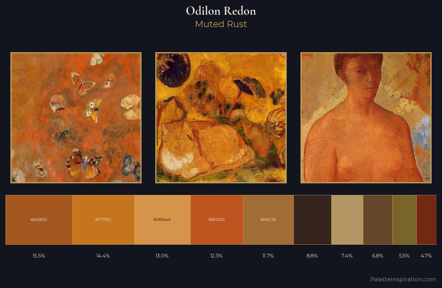 Odilon Redon Palette 17 — Muted Rust