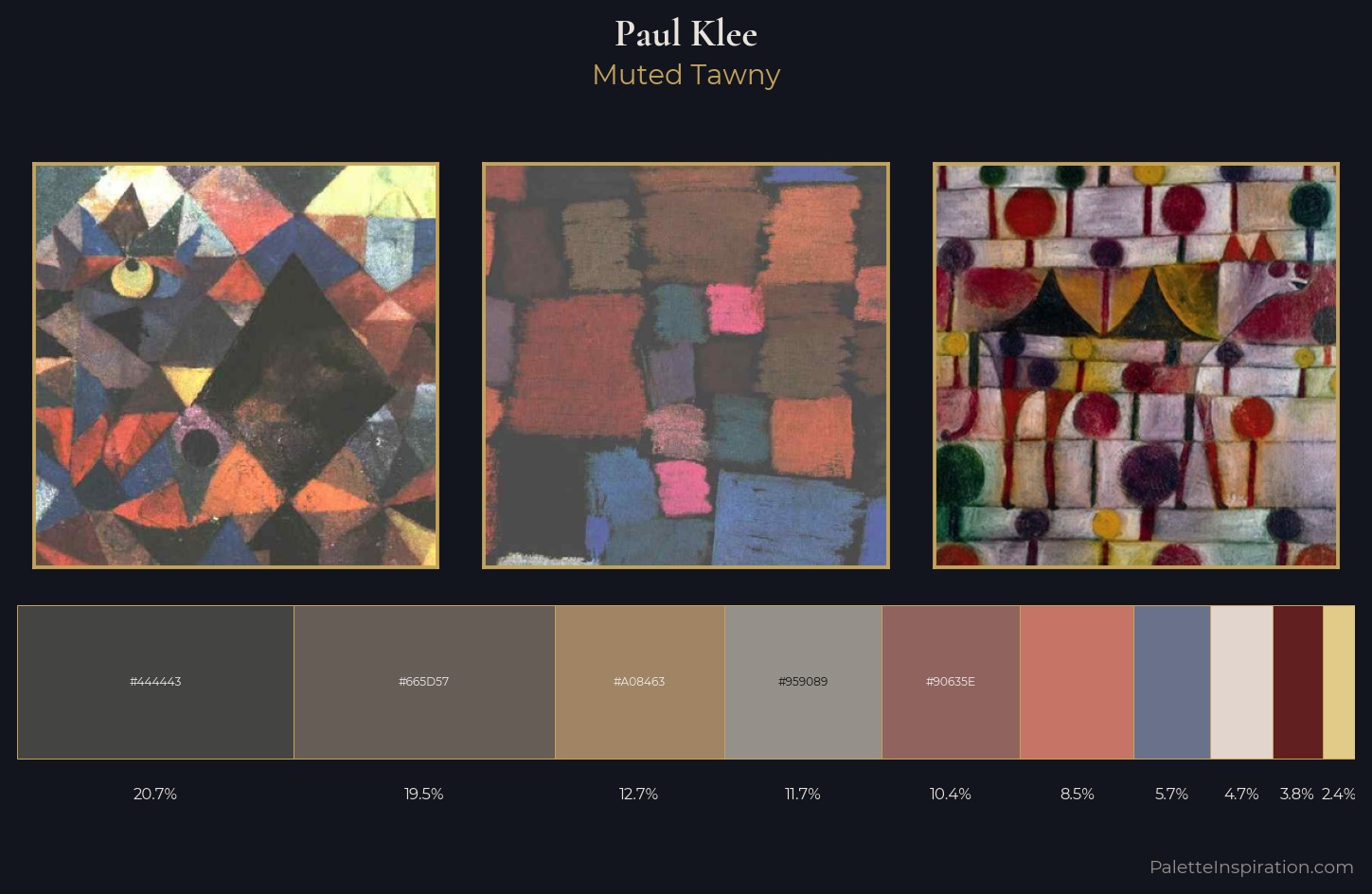 Paul Klee Palette 9 — Muted Tawny