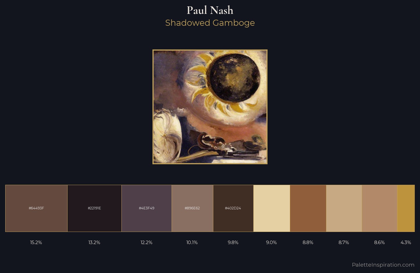 Paul Nash Palette 9 — Shadowed Gamboge