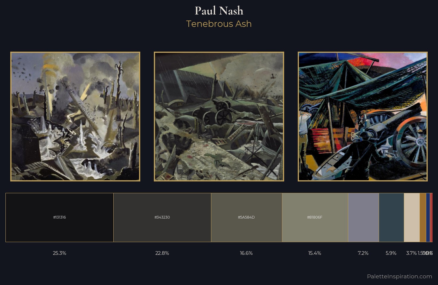 Paul Nash Palette 12 — Tenebrous Ash