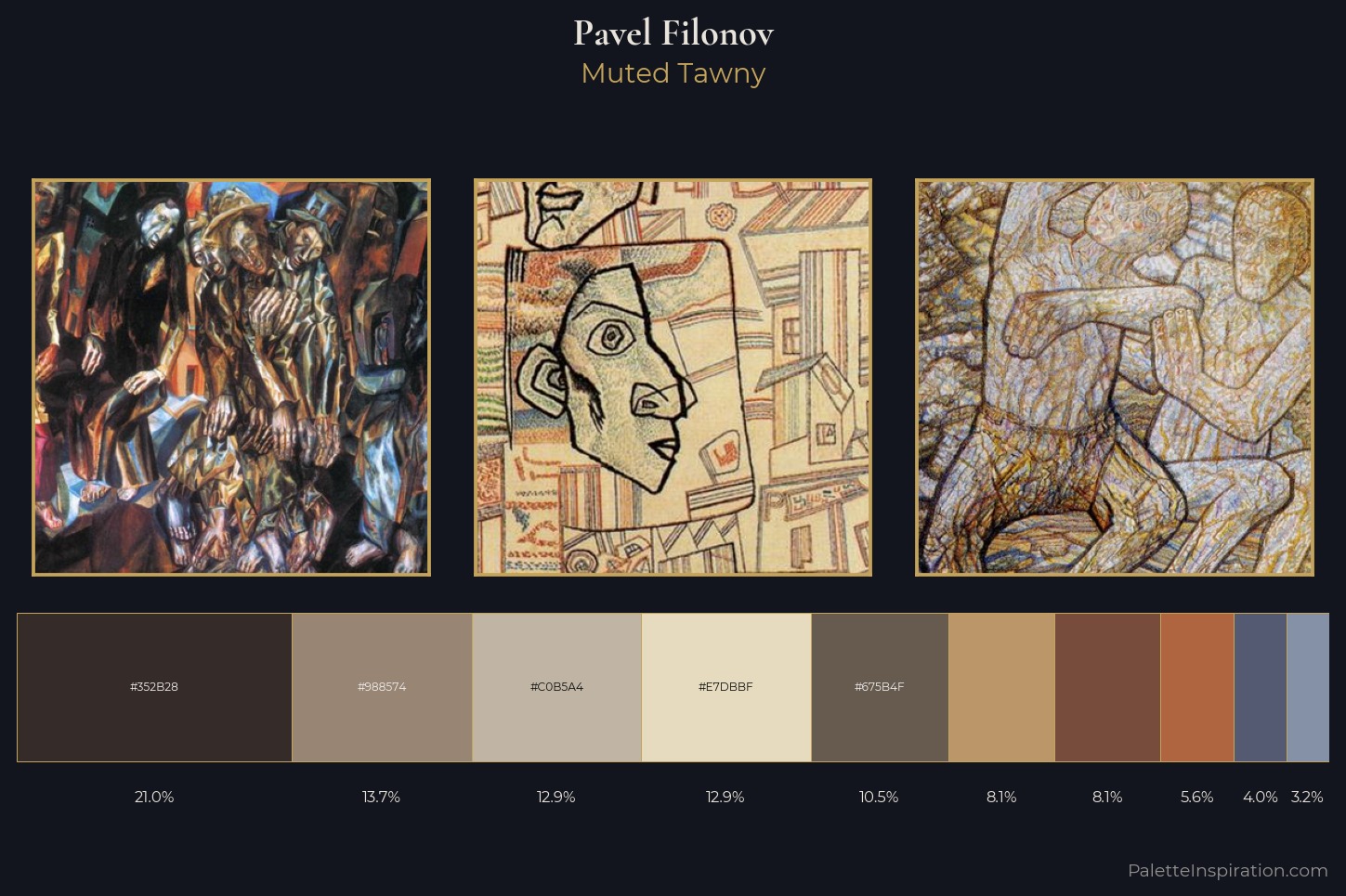 Pavel Filonov Master Palette — Muted Tawny