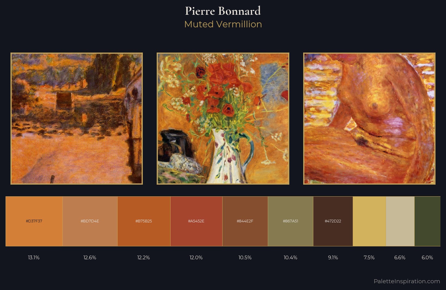 Pierre Bonnard Palette 11 — Muted Vermillion
