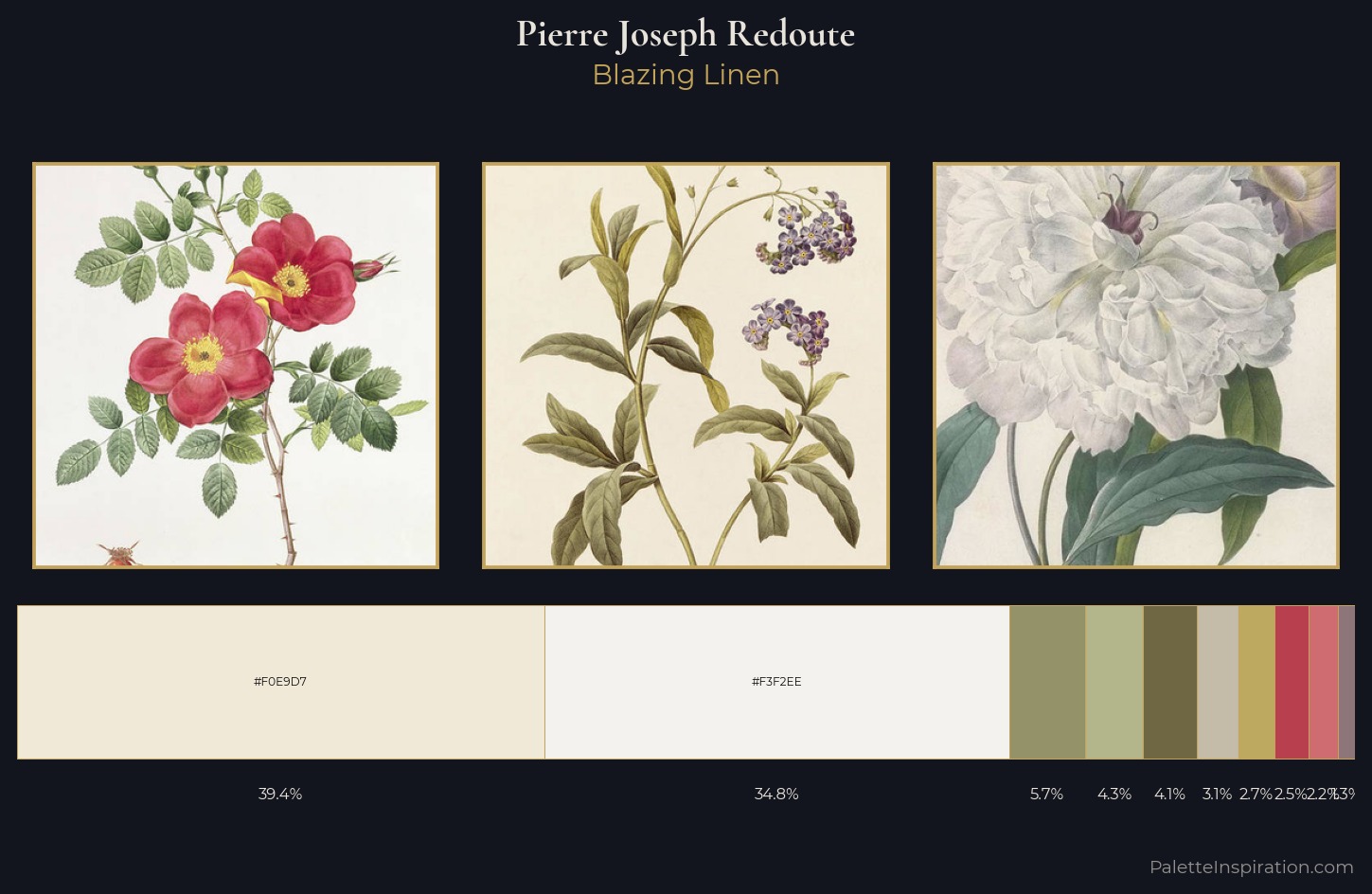 Pierre Joseph Redoute Palette 1 — Blazing Linen