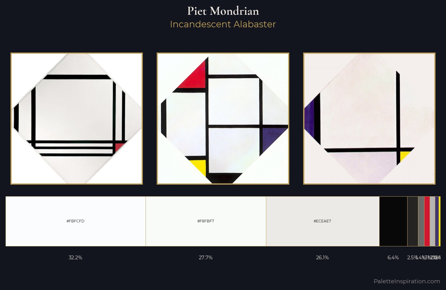 Piet Mondrian Palette 3 — Incandescent Alabaster