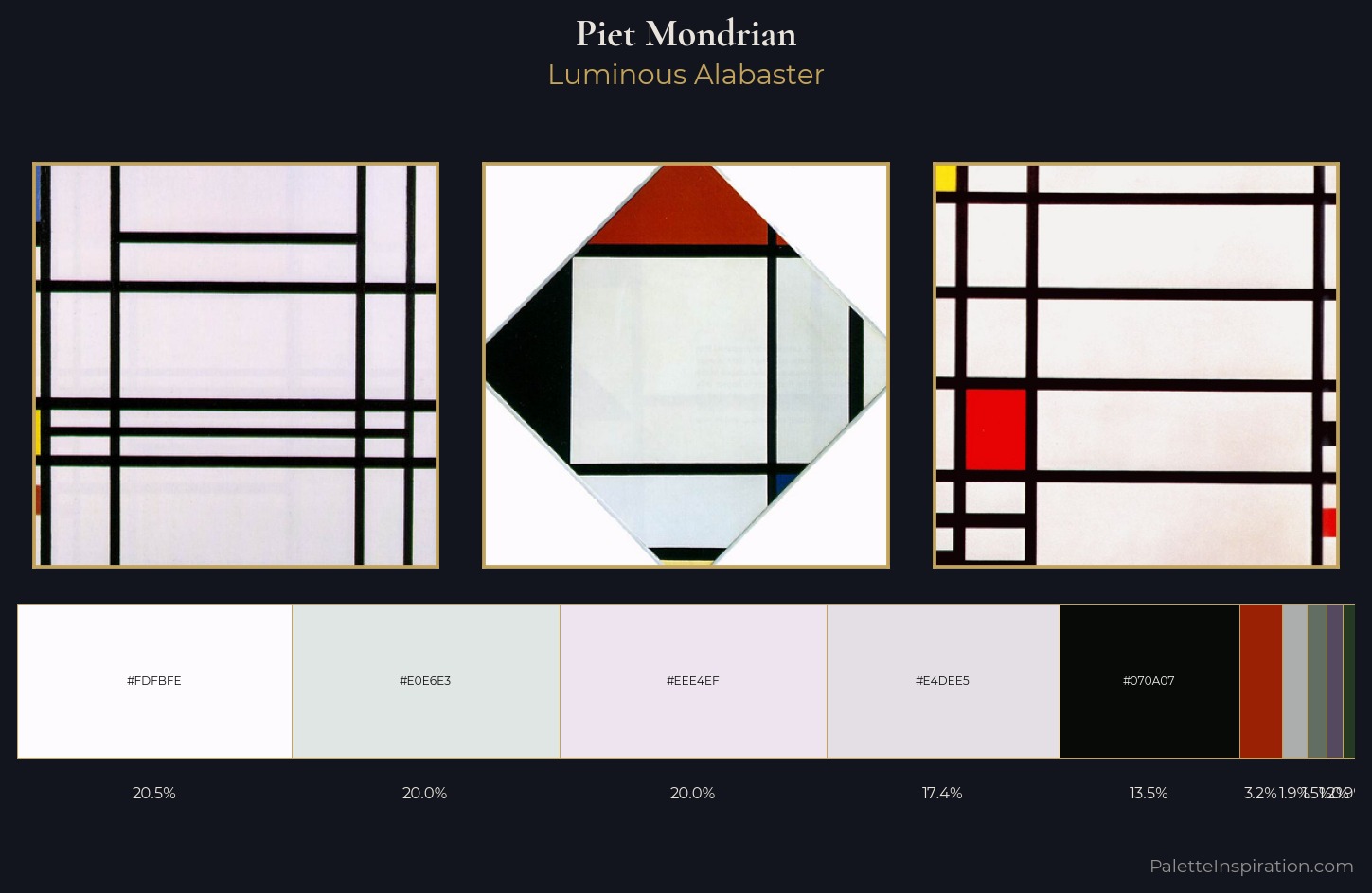Piet Mondrian Palette 4 — Luminous Alabaster