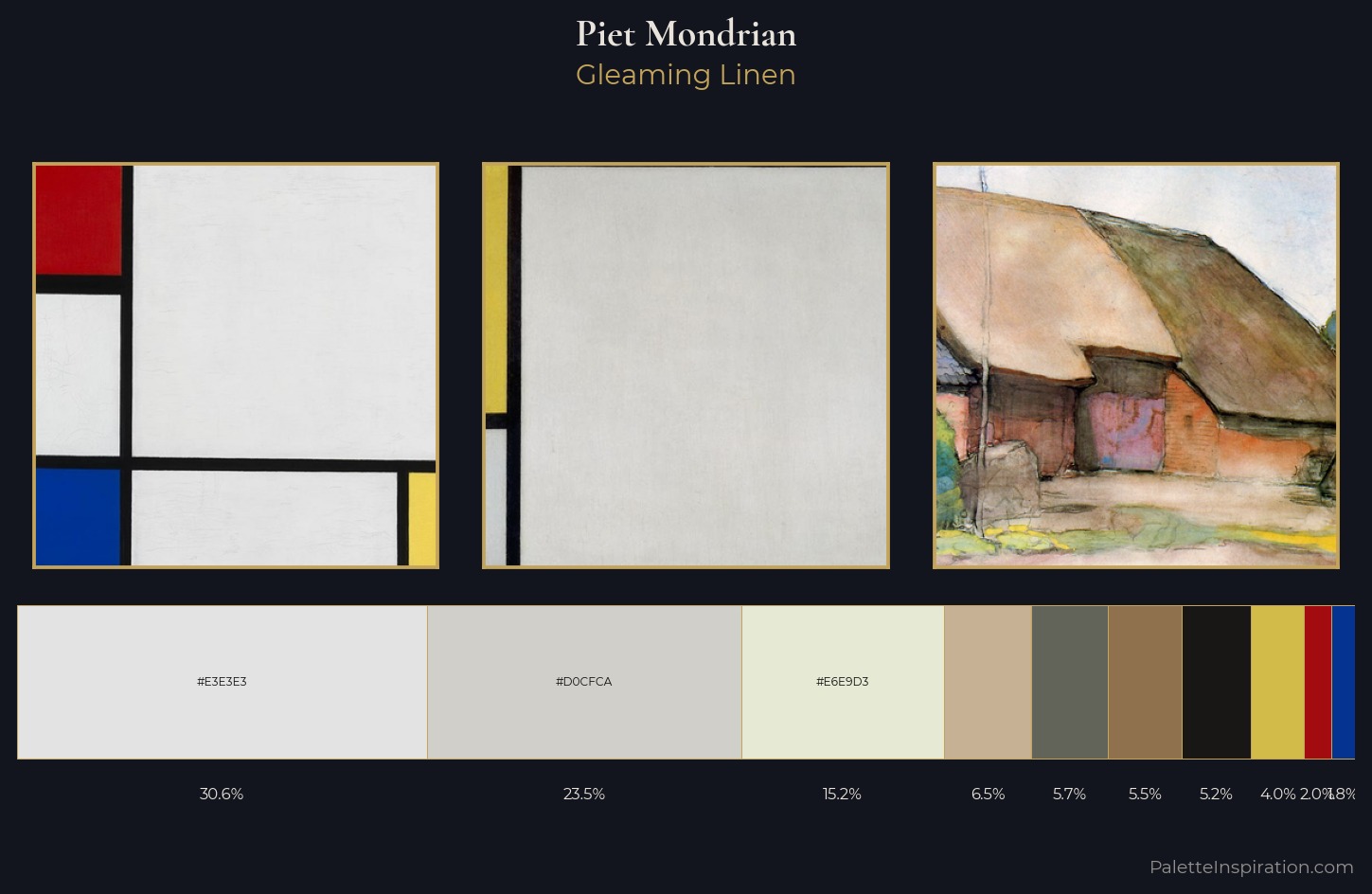Piet Mondrian Palette 6 — Gleaming Linen