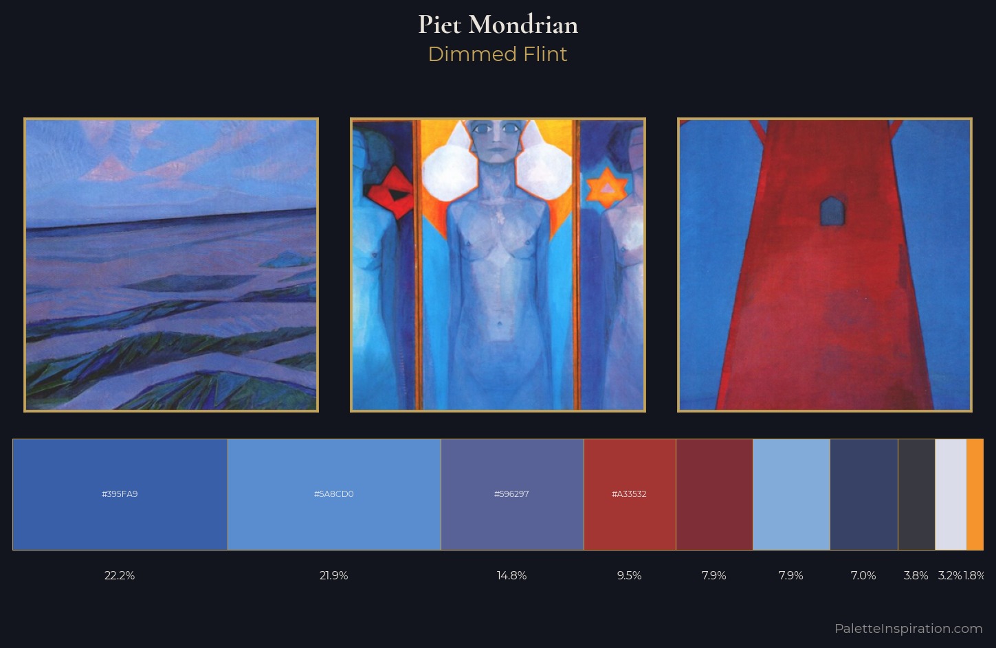 Piet Mondrian Palette 8 — Dimmed Flint