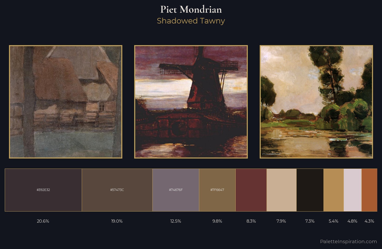 Piet Mondrian Palette 9 — Shadowed Tawny