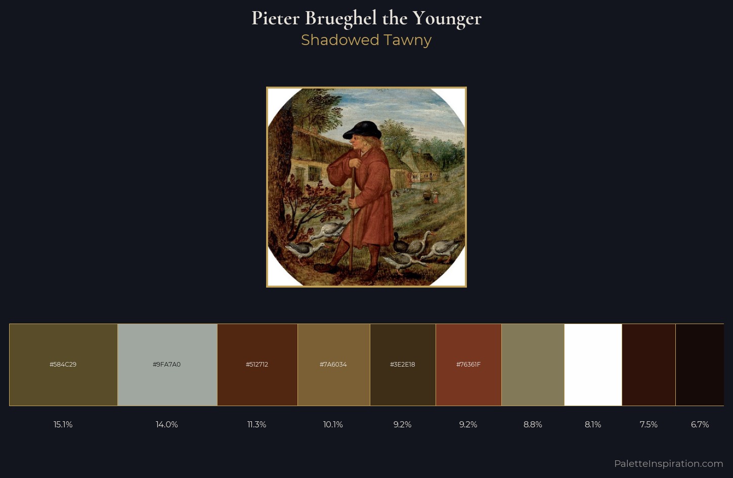 Pieter Brueghel the Younger Palette 10 — Shadowed Tawny