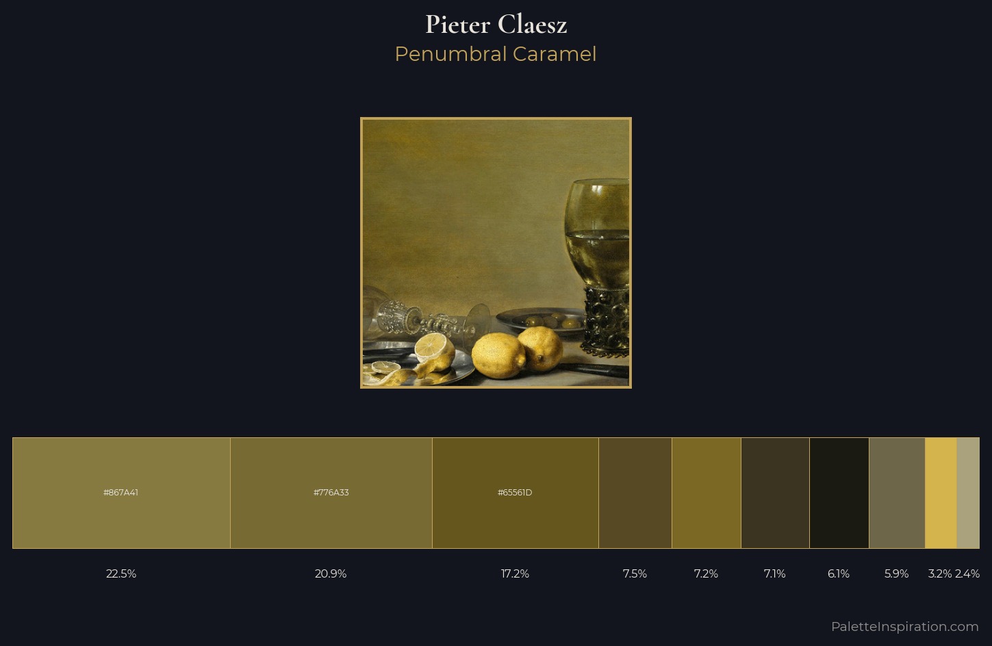 Pieter Claesz Palette 5 — Penumbral Caramel