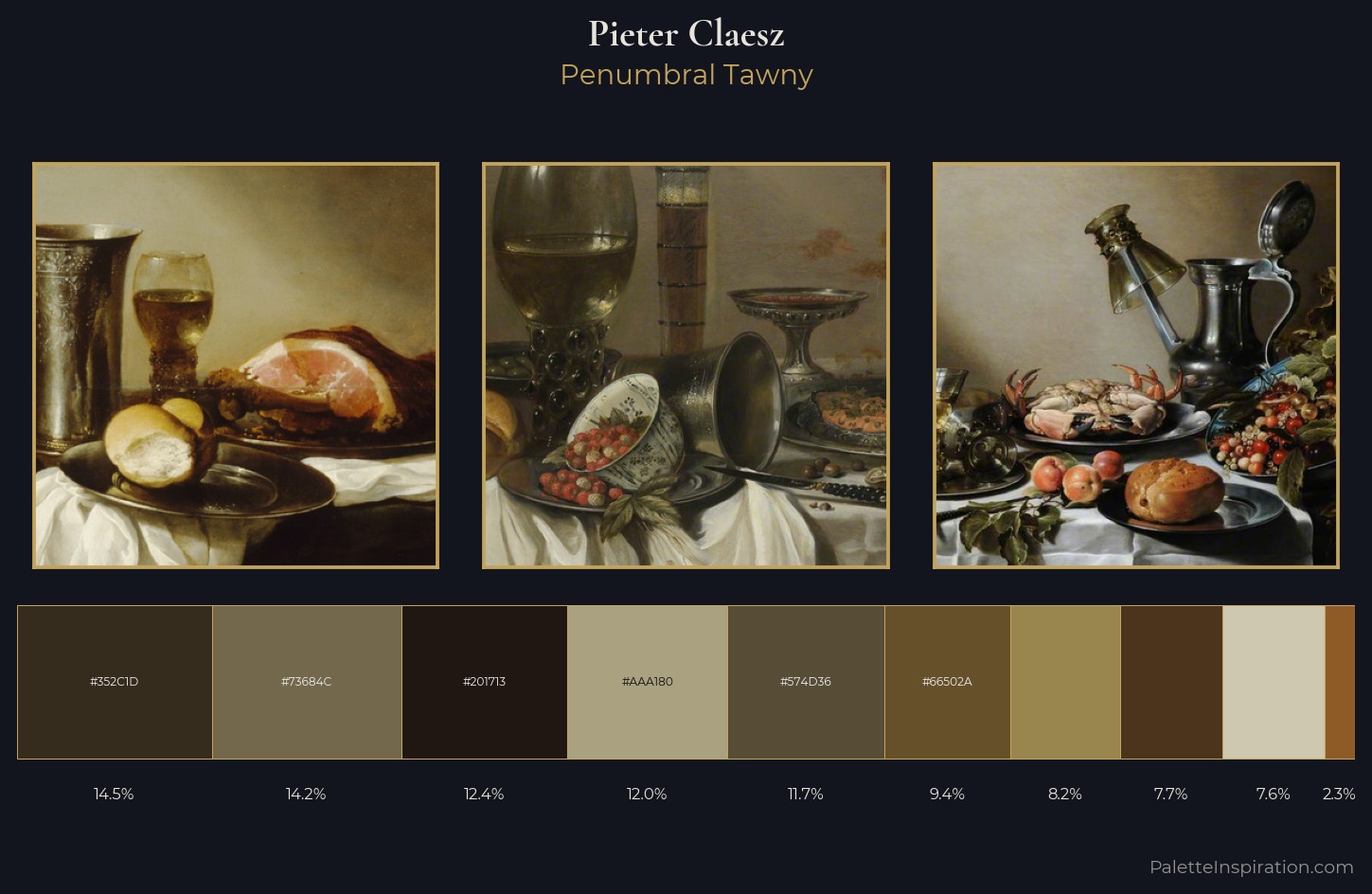 Pieter Claesz Palette 6 — Penumbral Tawny