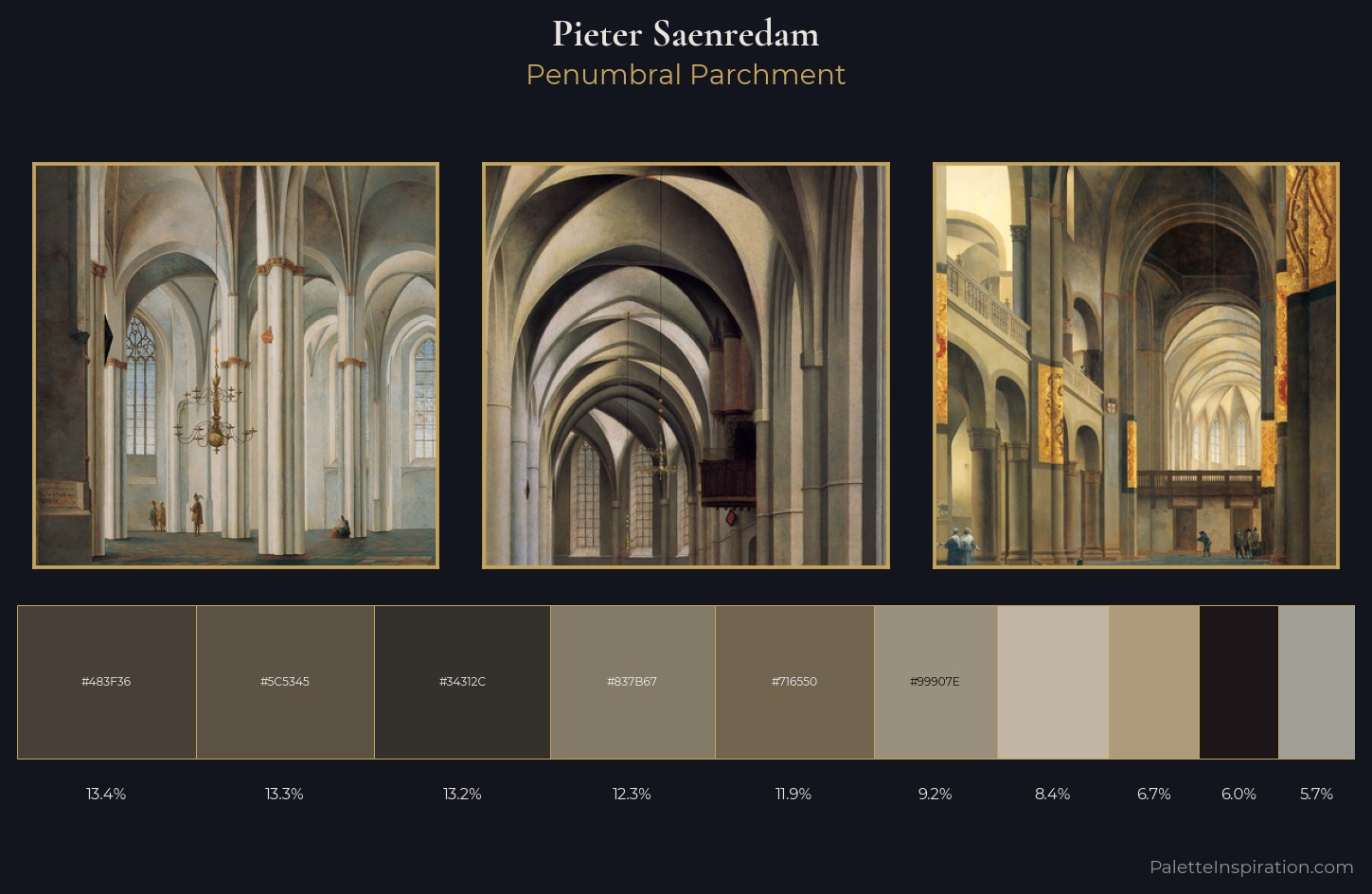 Pieter Saenredam Palette 6 — Penumbral Parchment