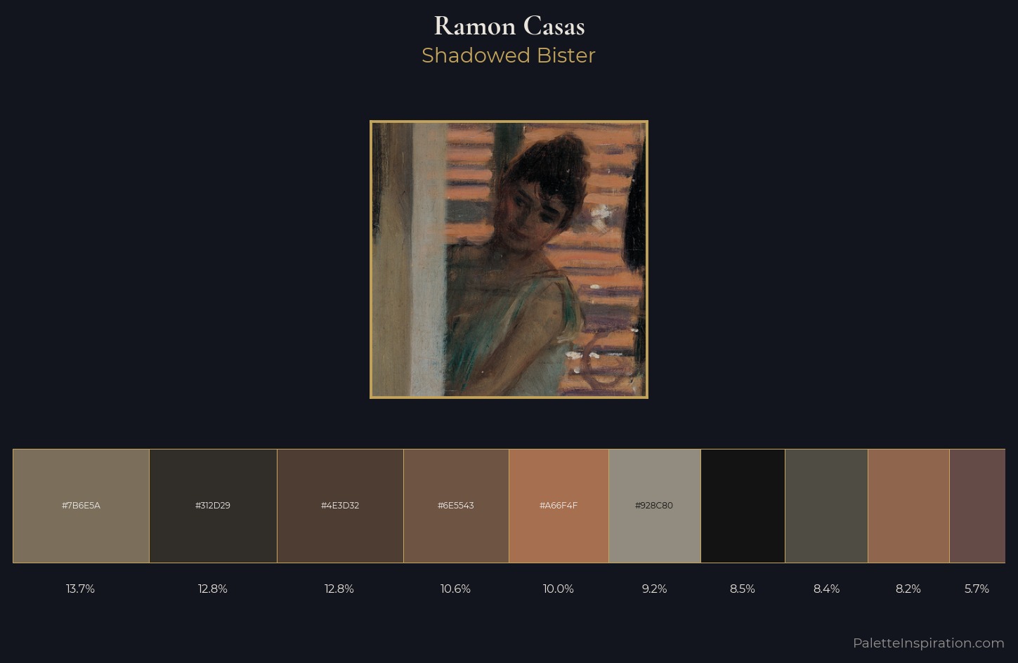 Ramon Casas Palette 6 — Shadowed Bister