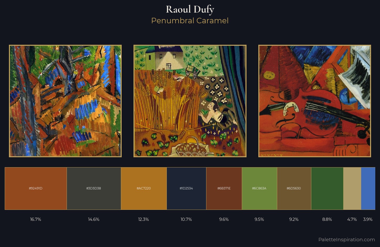 Raoul Dufy Palette 13 — Penumbral Caramel