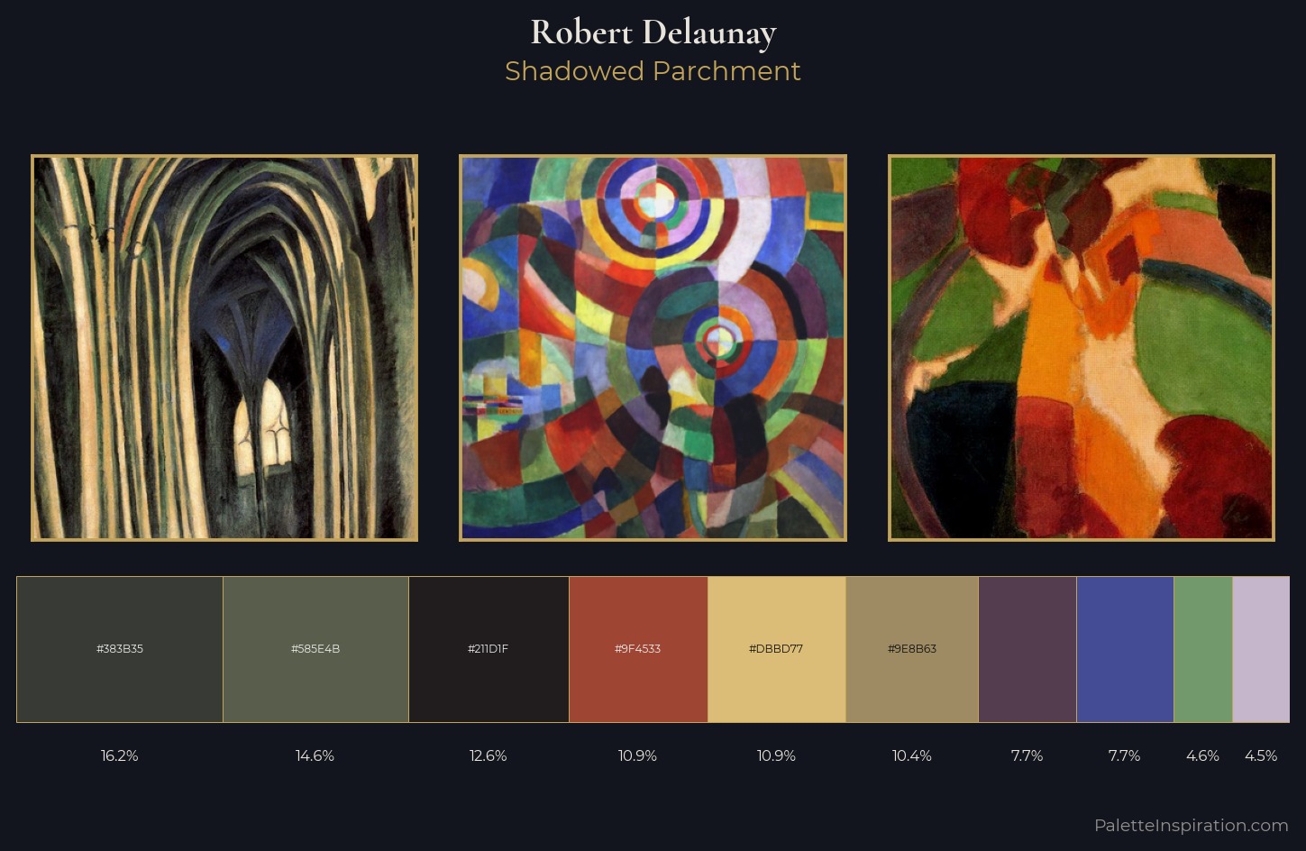 Robert Delaunay Palette 6 — Shadowed Parchment